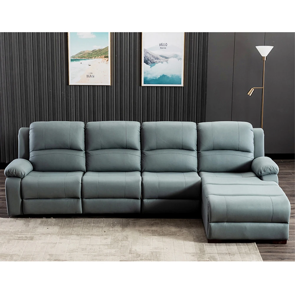 Home Cinema Couch - Divano Reclinabile Elettrico in Vera Pelle,