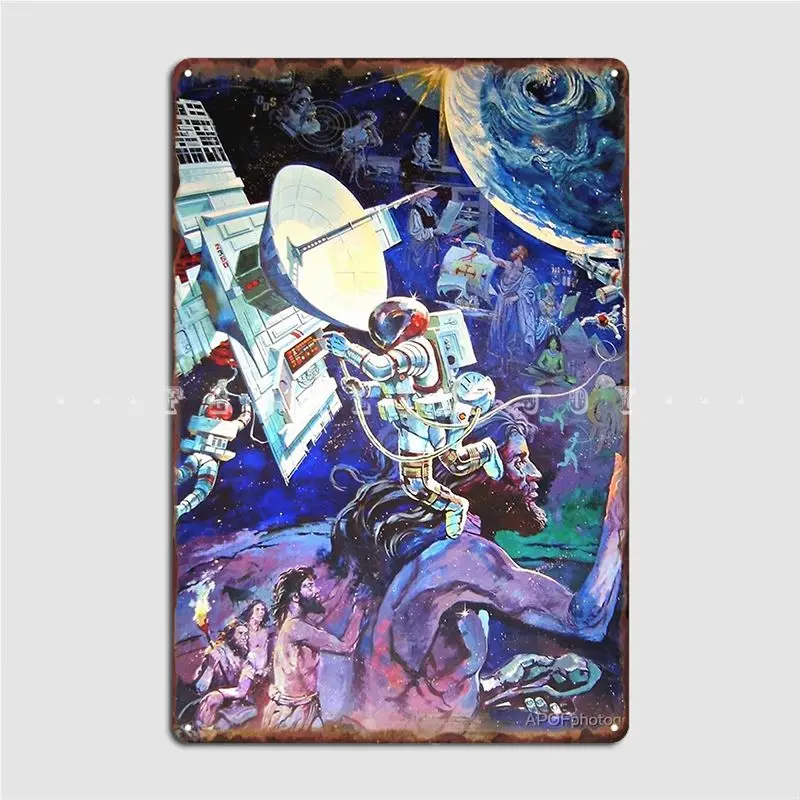 Home Cinema Wall Design - Astronave Terra Murale Targa in metallo
