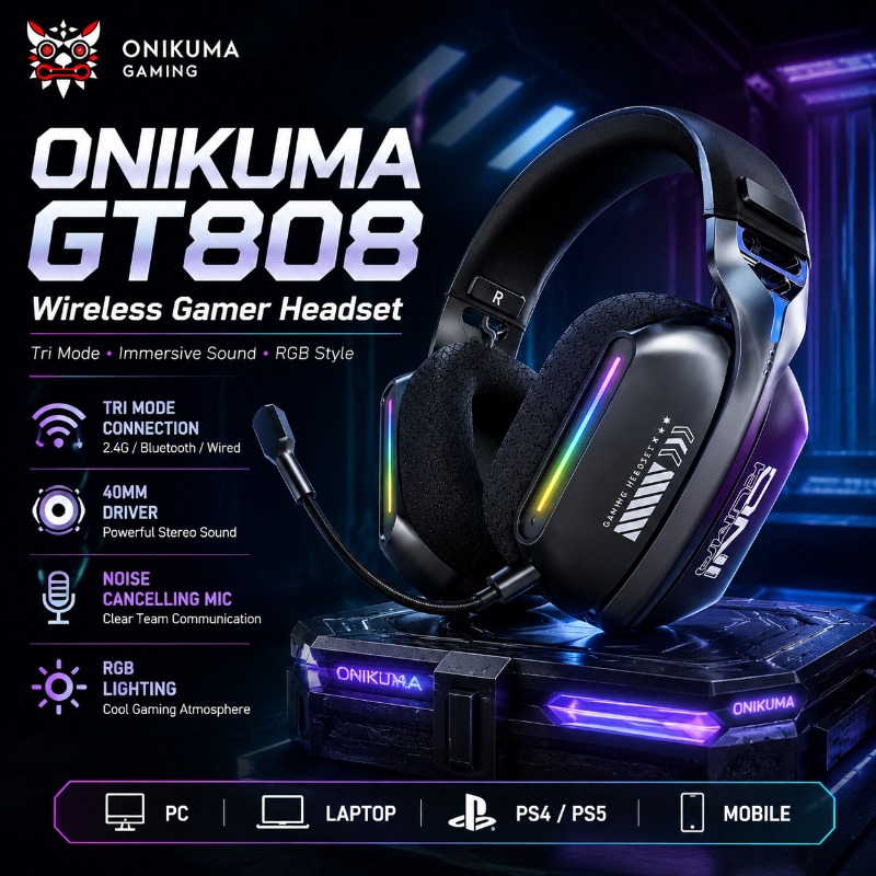Soundbar Bluetooth Home - ONIKUMA GT808 Cuffie da gioco wireless