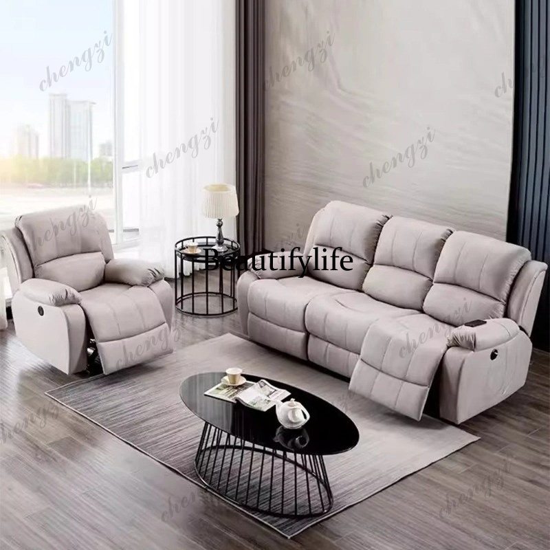 Home Cinema Couch - Divano Reclinabile Elettrico in Vera Pelle,