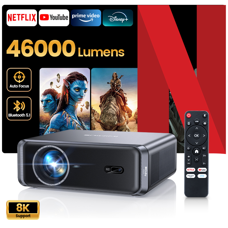 Netflix Home Cinema - Proiettore Android Wifi Laresar A1 4K