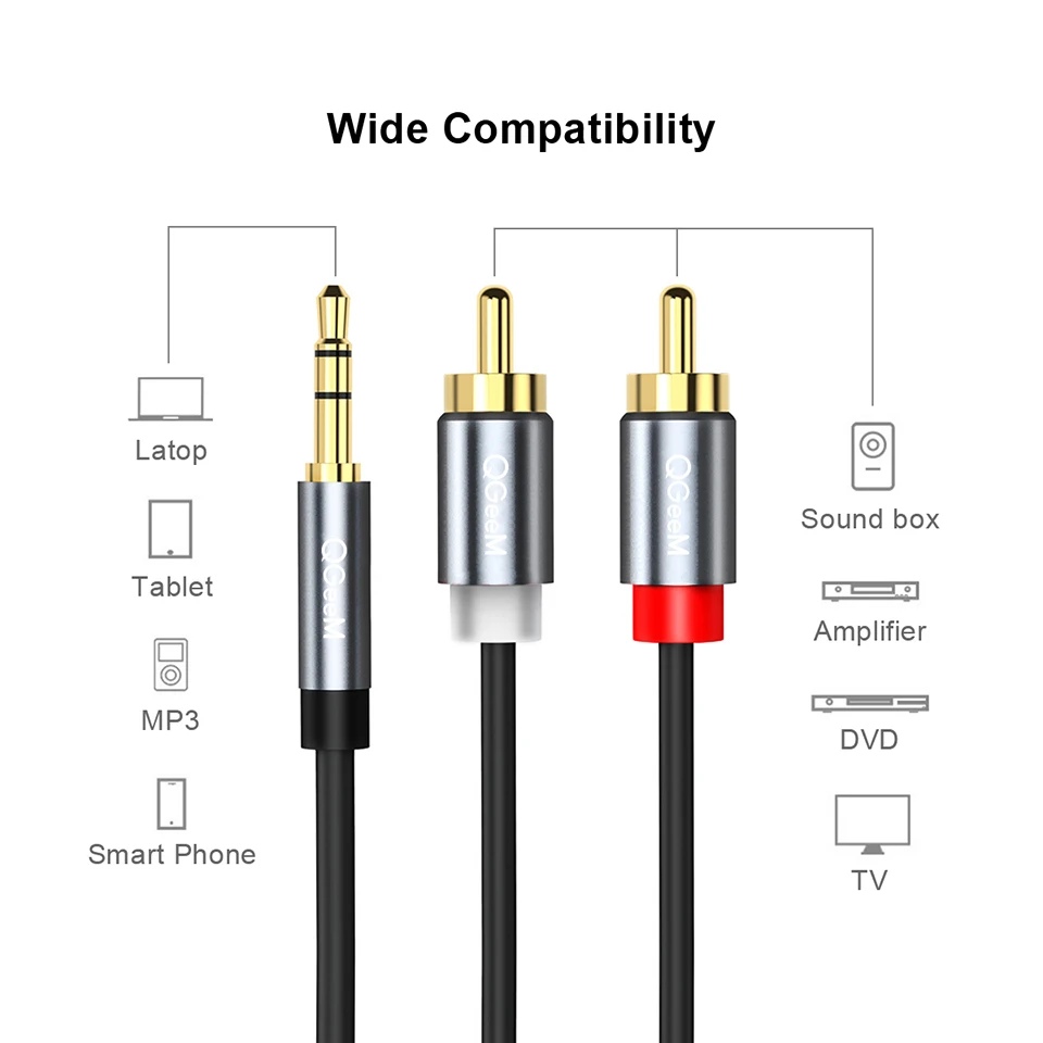 Cavo RCA QGeeM 2RCA a 3.5mm, C - Home Cinema Hall recensione e prezzo