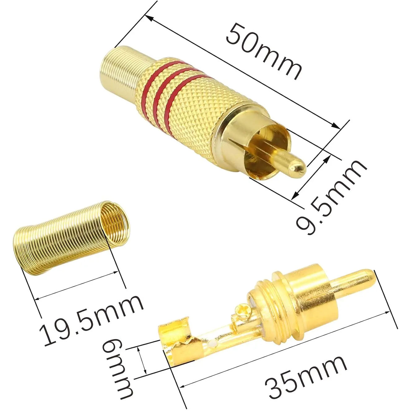 4 connettori RCA placcati oro, - Home Cinema Hall recensione e prezzo
