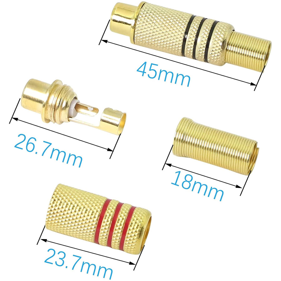 4 connettori RCA placcati oro, - Home Cinema Hall recensione e prezzo